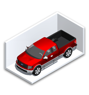 Diagram of 10x20 enclosed storage unit size