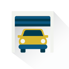 An icon of a yellow car to represent the convenience of drive-up storage units.